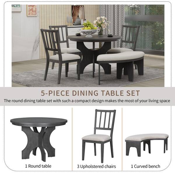 5 piece compact discount round dining set