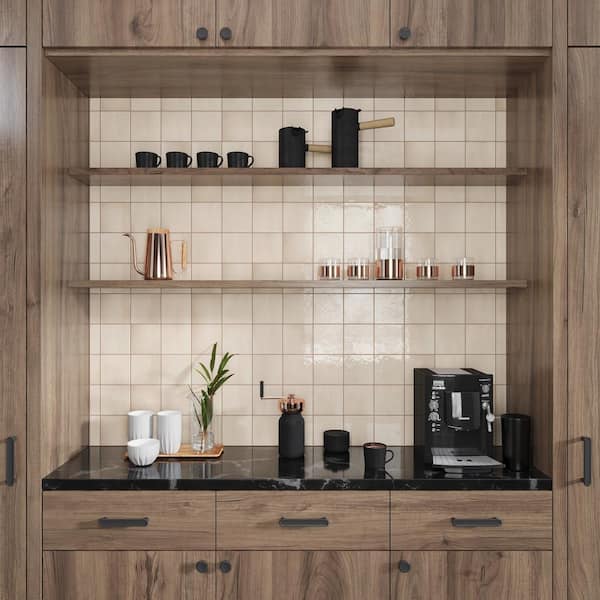 Silken 3.94 in. x 3.94 in. Beige Ceramic Glossy Wall and Floor Tile (40 Cases/215.2 sq. ft./Pallet)