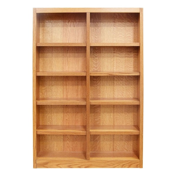 Concepts In Wood 72 in. Dry Oak Wood 10-shelf Standard Bookcase