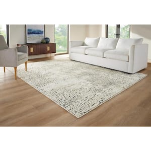Holliswood 3 ft. x 5 ft. Grey/Cream Abstract Fade Resistant Area Rug