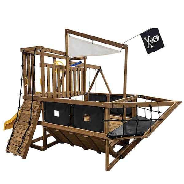 Pirate Ship RTA Kit Wooden Outdoor Playset for kids
