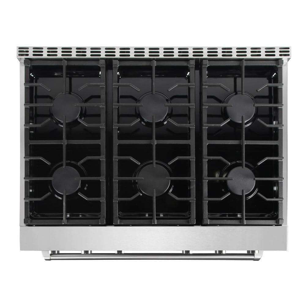 36" Stainless Steel Freestanding Gas Range with Convection Oven