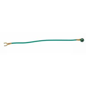 8 in. Grounding Pigtail 12 AWG Green Stranded Wire with #10 Fork/#10 Ring and Screw (25 per Bag)