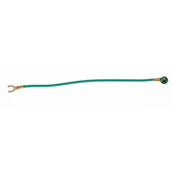 IDEAL 8 in. Grounding Pigtail 12 AWG Green Stranded Wire with #10 Fork/#10 Ring and Screw (25 per Bag)