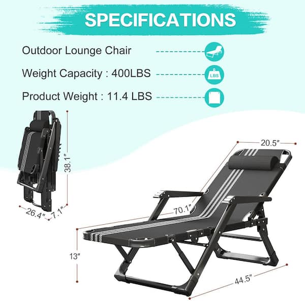 BOZTIY Zero Gravity Chair, Patio Folding Reclining Lounge Chair With  Removable Cushion & Tray For Indoor And Outdoor K16ZDY-17 - The Home Depot