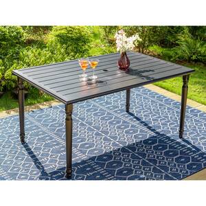 Rectangle Metal Patio Outdoor Dining Table