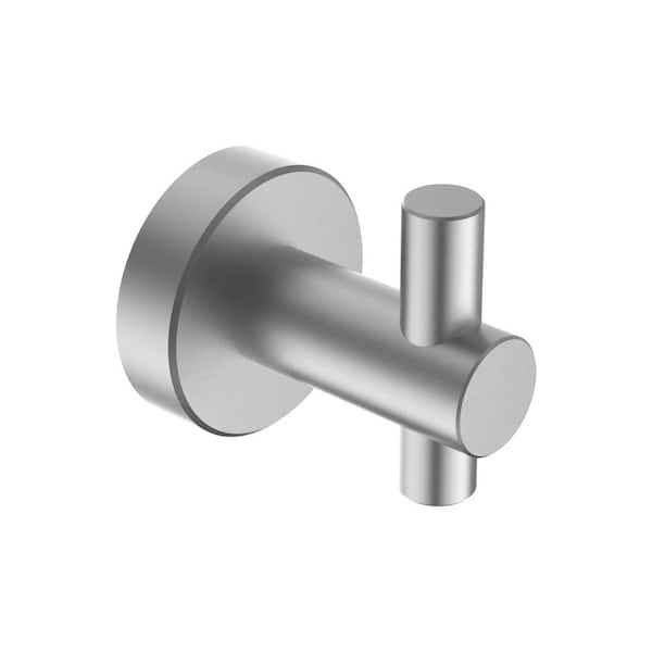 2 Pack Round Base Wall Mounted J-Hook Robe/Towel Hook in Gun Gray