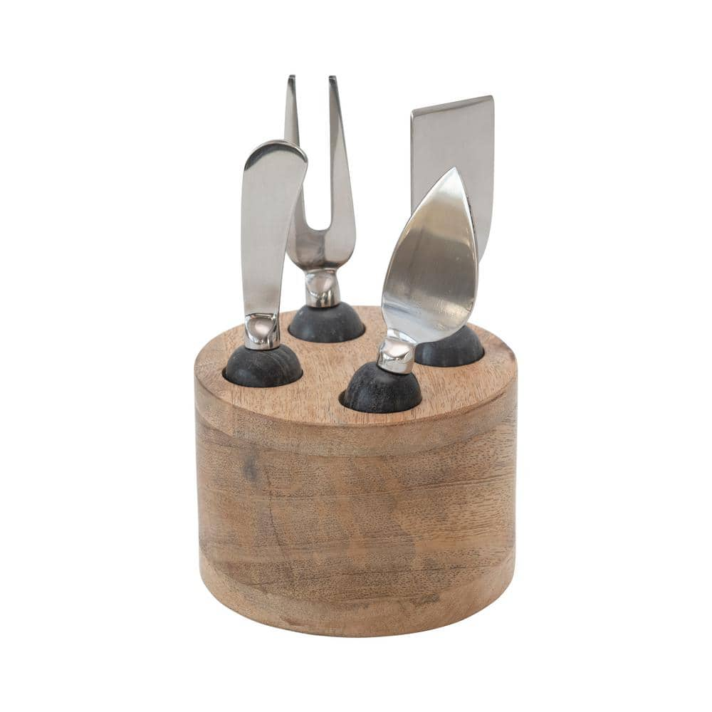 Storied Home 5-Piece Stainless Steel Cheese Knives and Spreaders Set ...