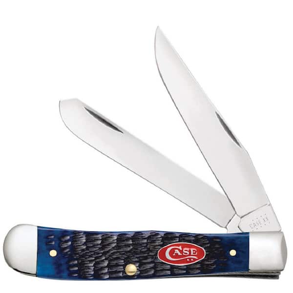 Navy Blue Bone Rogers Jig Trapper Pocket Knife