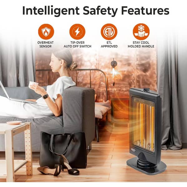 Comfort Zone 400/800-Watt Flat Panel Halogen Infrared Electric