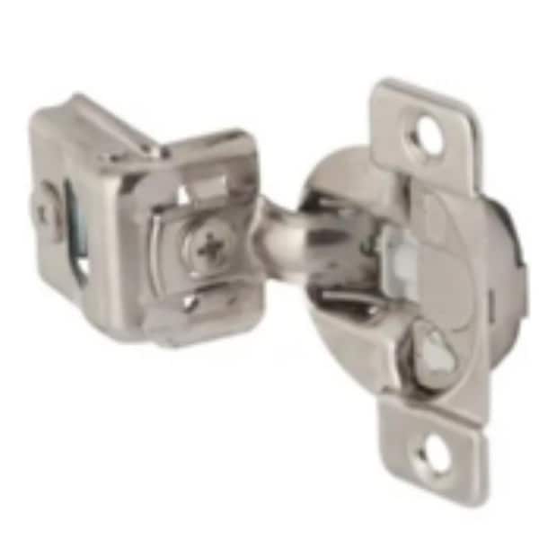 1-1/4 in. Partial Overlay Soft-Closing No Radius Cabinet Hinge in Satin Nickel - (Set of 12)