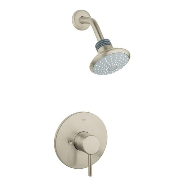 GROHE Concetto 1-Handle Shower Only Faucet Trim Kit in Brushed Nickel Infinity (Valve Not Included)