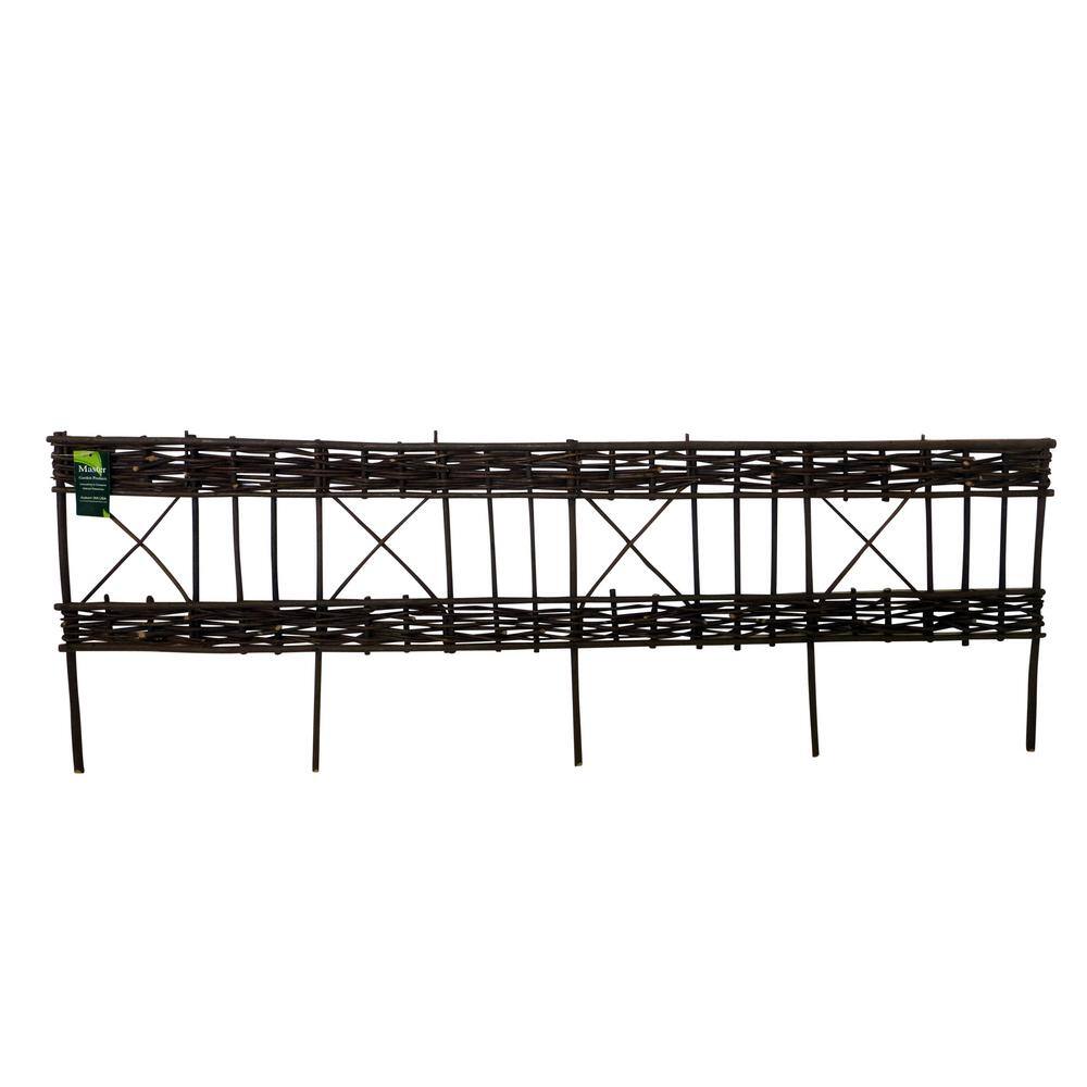 48" Brown Woven Willow Garden Edging Set