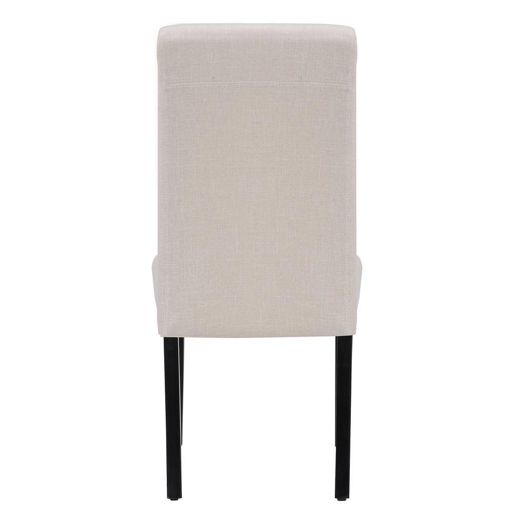 Sophisticated Beige Linen Upholstered Parsons Side Chair