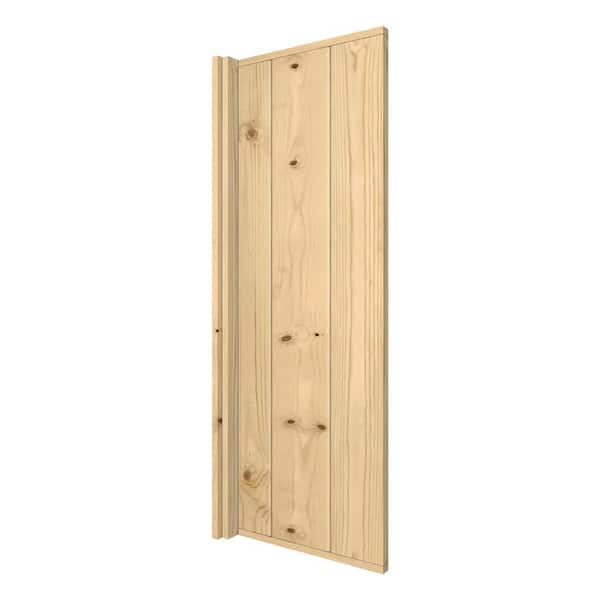 24 in. x 42 in. Unfinished Solid Pine Wood Bathroom Urinal Partition Door Slab