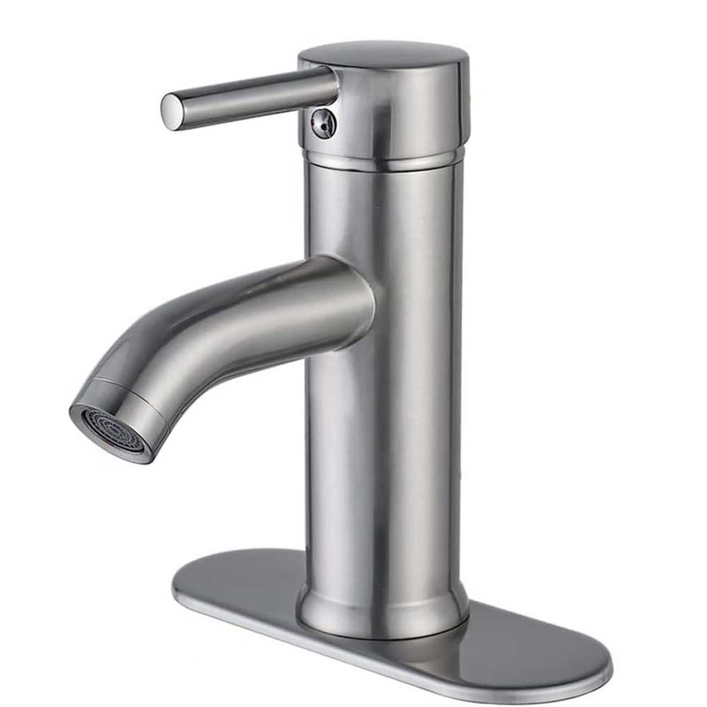 Single Handle Single Hole Bathroom Sink Faucet with Included Pop-up Drain and Anti Sling in Brushed Nickel price history on PriceWatchPro