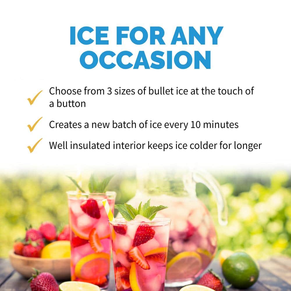 Stainless Steel Portable Countertop Ice Maker with 3 Sizes