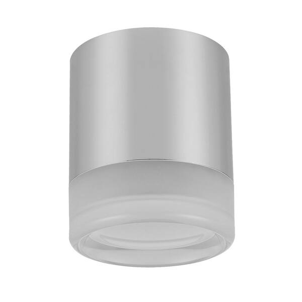 Dainolite Lucia 5.5 in. 75-Watt Modern Polished Chrome Integrated LED Flush Mount with White Acrylic Shade