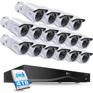 4K UHD 24-Channel 4TB POE NVR Security Camera System with 16 Wired 8MP Outdoor Cameras, Dual-Disk, Built-in Cooling Fan