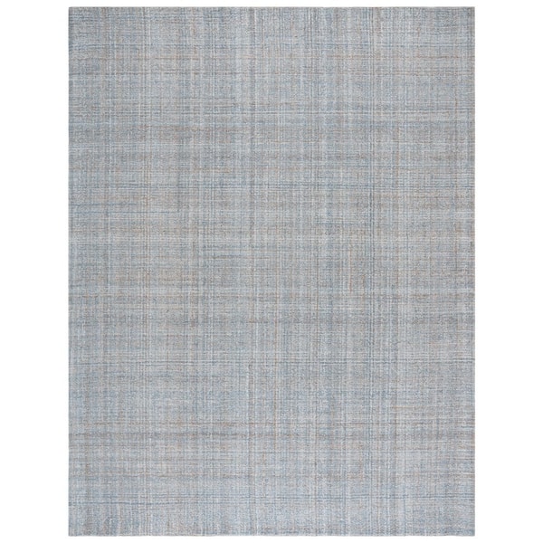 Abstract 8 ft. x 10 Light Blue/Gray Solid Color Area Rug
