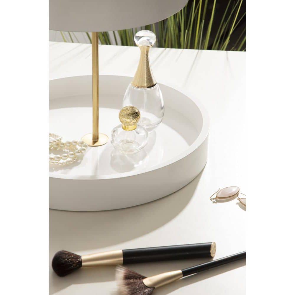 Lipton Glamorous White and Gold Round Metal Two-Tier Tray