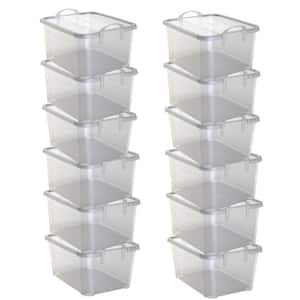 Clear Stackable Closet and Storage Box 55 Qt. Containers, (12-Pack)