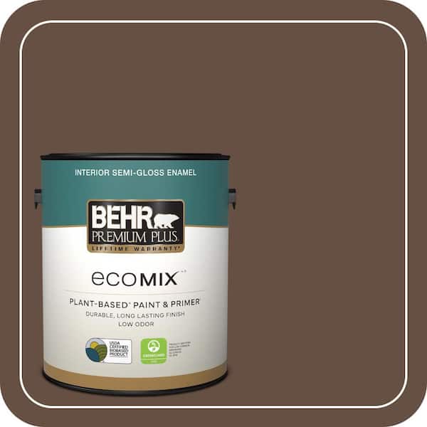 BEHR PREMIUM PLUS 1 gal. #760B-7 Revival Mahogany Semi-Gloss Enamel ...