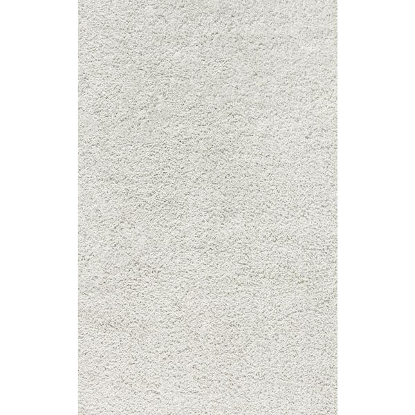 Mercer Shag Plush White 3 ft. x 5 ft. Area Rug