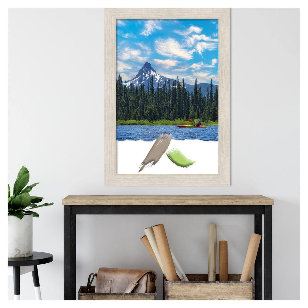 Hardwood White Wash 24x36 Inch Real Wood Picture Frame