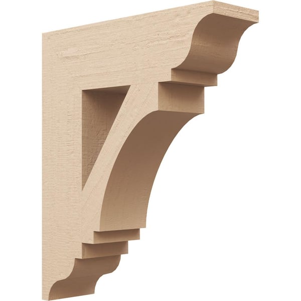 Ekena Millwork 5.5 in. x 24 in. x 20 in. Imperial Traditional Rough Cedar Woodgrain Timberthane Polyurethane Bracket, Primed Tan