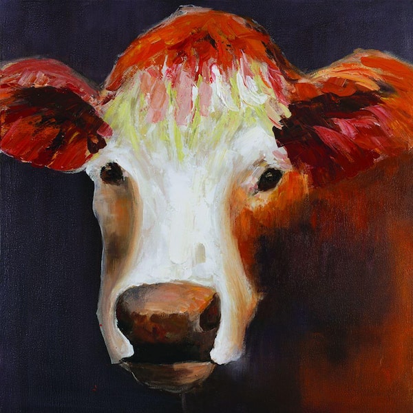 Yosemite Home Decor 40 in. x 40 in. Lone Cow