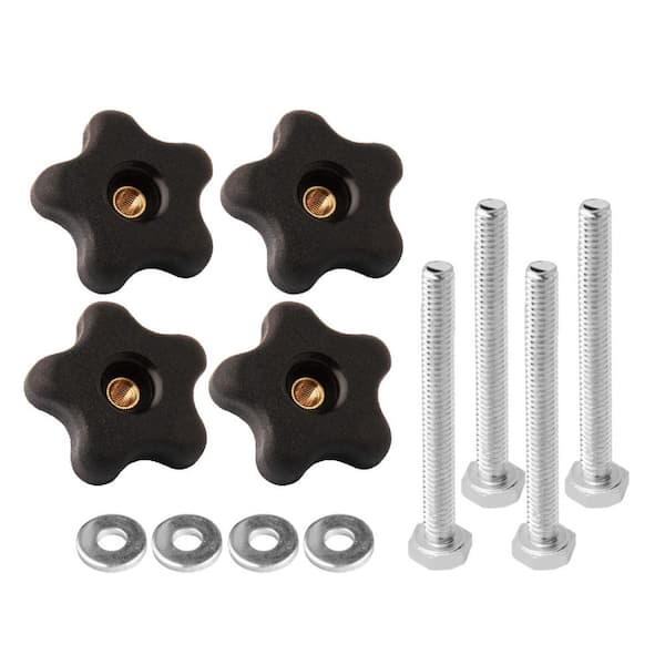Hex Bolt Knob Kits, Suitable for Use with 1/4 in. and Universal T-Track, Pack of 4 Kits