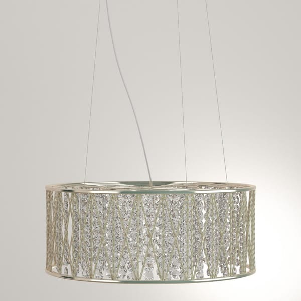 Home Decorators Collection Saynsberry 6 Light Polished Chrome And Crystal Drum Shape Pendant 9411 Ndm The Depot - Home Decorators Collection 6 Light Polished Chrome Crystal Pendant