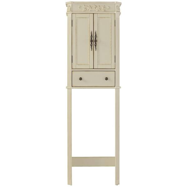 Home Decorators Collection Chelsea 22 in. W x 72 in. H x 11 in. D 2-Door Over the Toilet Storage Cabinet in Antique White