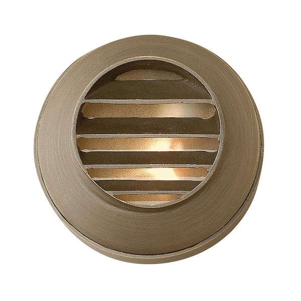 HINKLEY Hardy Island Round Louvered Matte Bronze LED Deck Sconce