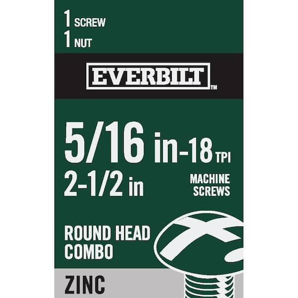 Everbilt 5/16 in.-18 x 2-1/2 in. Phillips-Slotted Round-Head Machine Screw
