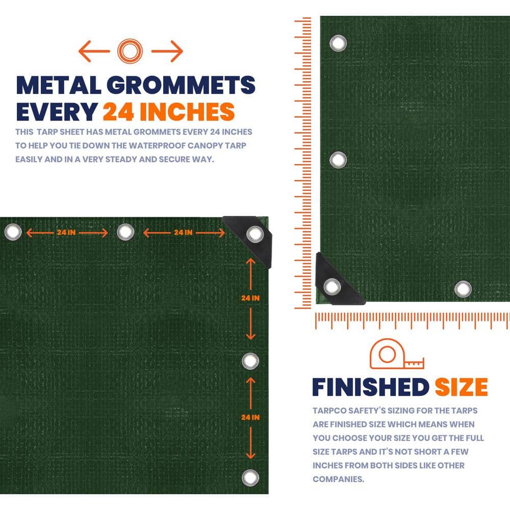 6 ft x 8 ft Green/Black Heavy Duty Polyethylene Tarp