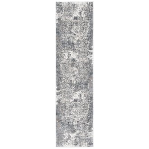 Aston Gray/Ivory 2 ft. x 8 ft. Distressed Abstract Runner Rug