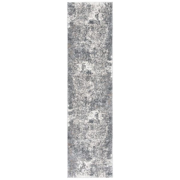SAFAVIEH Aston Gray/Ivory 2 ft. x 8 ft. Distressed Abstract Runner Rug