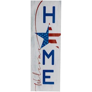 Welcome Home Americana Wooden Porch Sign - 35.75 in.