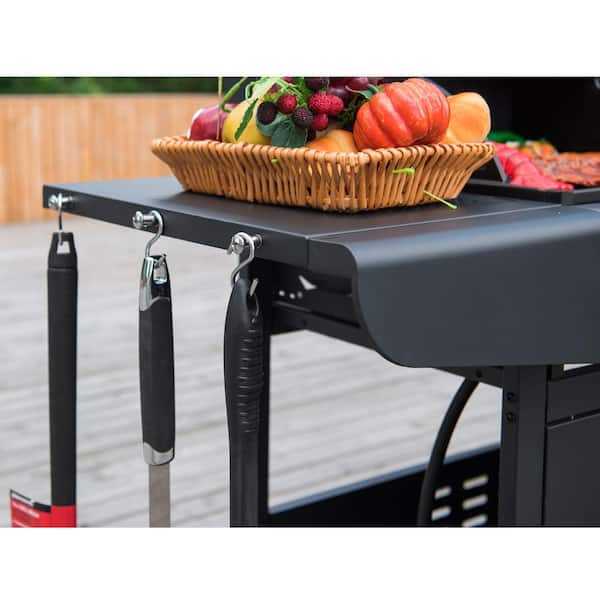 3-Burner Propane Gas and Charcoal Combo Grill in Black