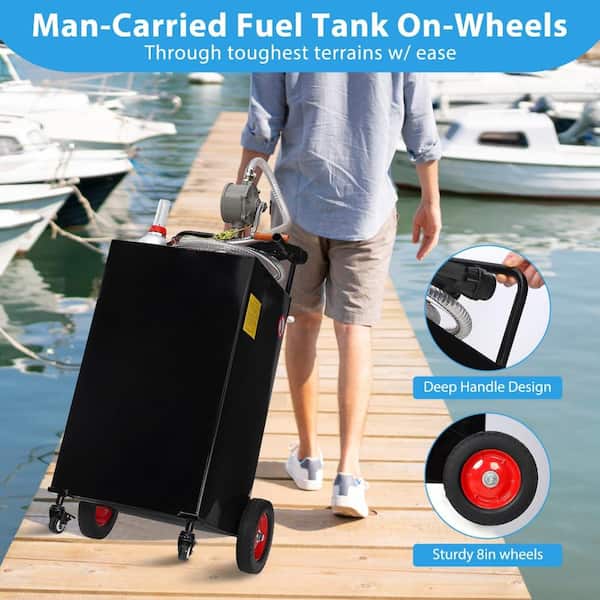 PioneerWorks 30 Gallon Portable Fuel Caddy with Manual Transfer
