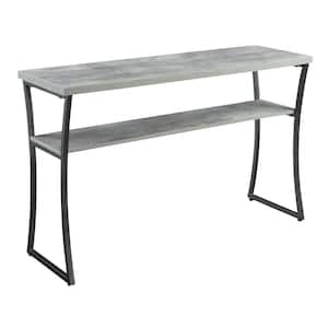 X-Calibur 48 in. Slate Gray/Black Standard Rectangle Wood Console Table with Storage
