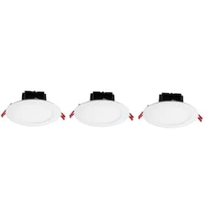 Box on Top Integrated LED 6 in Round  Canless Recessed Light for Kitchen Bathroom Livingroom, White Soft White 3-Pack