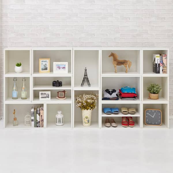 Way Basics Blox System Rome Eco zBoard Tool Free Assembly White Stackable Modular Open Bookcase