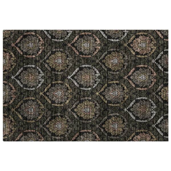 Dream Shag Premium Machine Washable Abstract ADS809 Black 2 ft. x 3 ft. Accent Rug