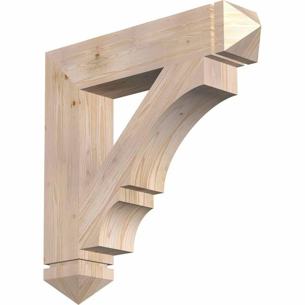 Ekena Millwork 5.5 in. x 30 in. x 30 in. Douglas Fir Balboa Arts and Crafts Smooth Bracket