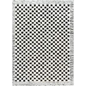 Freud Black 5 ft. x 7 ft. Checkered Indoor Area Rug