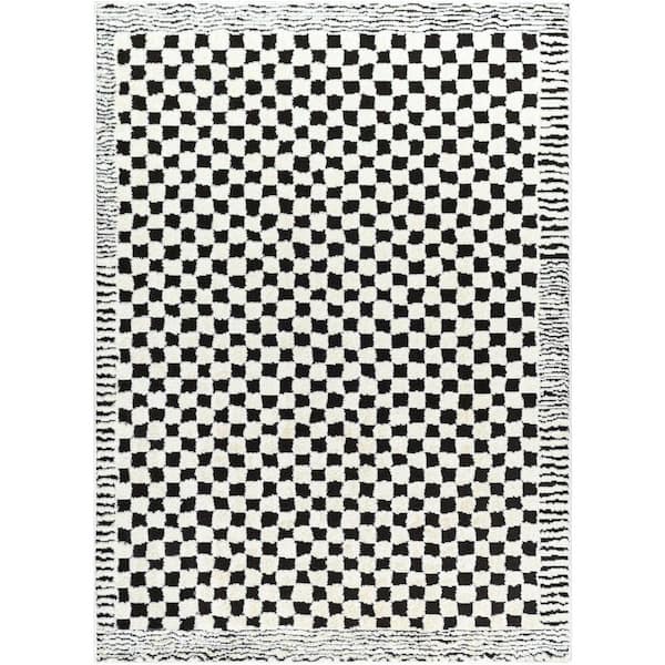 Livabliss Freud Black 5 ft. x 7 ft. Checkered Indoor Area Rug
