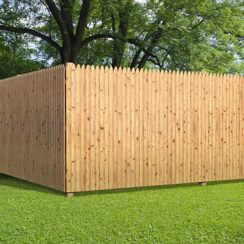 6 Ft X 8 Ft Cedar Moulded Stockade Fence Panel 405799 The Home Depot 6 Ft X 8 Ft Cedar Moulded Stockade Fence Panel 405799 The Home Depot